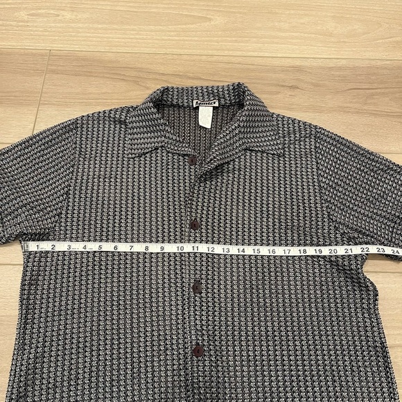 YMLA Vintage Club Shirt Semi-Translucent Metallic Waves Made in USA Men's M - Picture 5 of 8